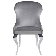 Cheyanne Upholstered Wingback Side Chair with Nailhead Trim Chrome and Grey (Set of 2) - 190743