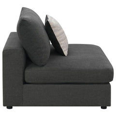 Serene Upholstered Armless Chair Charcoal - 551324