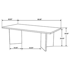 Tyler Rectangular Double V-Leg Dining Table Mango Brown - 130511
