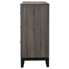 Watson 6-drawer Dresser Grey Oak and Black - 212423