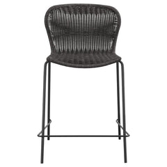 Mckinley Upholstered Counter Height Stools with Footrest (Set of 2) Brown and Sandy Black - 192039
