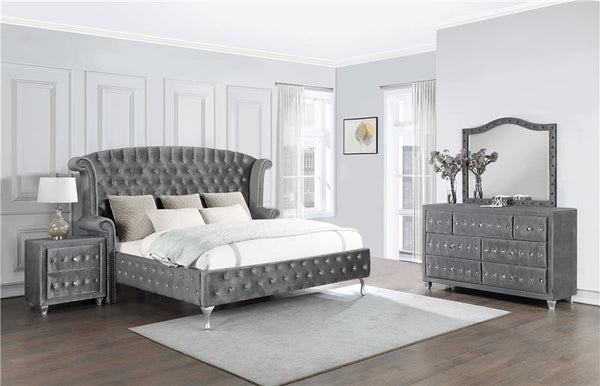 Deanna 4-piece Eastern King Bedroom Set Grey - 205101KE-S4