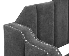 Kingston Upholstered Twin Daybed with Trundle Charcoal - 315962