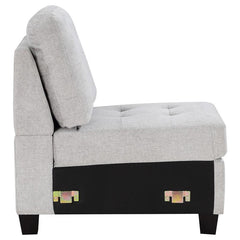 Georgina Upholstered Armless Chair Steel Beige - 551705