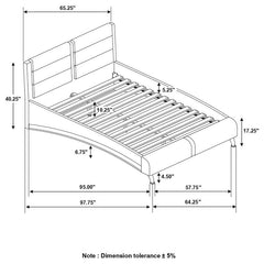 Jeremaine Upholstered Queen Sleigh Bed Black - 300350Q