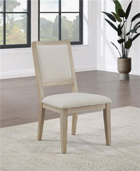 Trofello Upholstered Dining Side Chair White Washed and Beige (Set of 2) - 123122