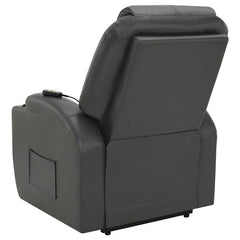 Sanger Upholstered Power Lift Massage Recliner Charcoal Grey - 600498P
