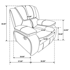 Camila Upholstered Glider Recliner Chair Red - 610243