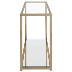 Cora Glass Top Entryway Console Table Chocolate Chrome - 705239
