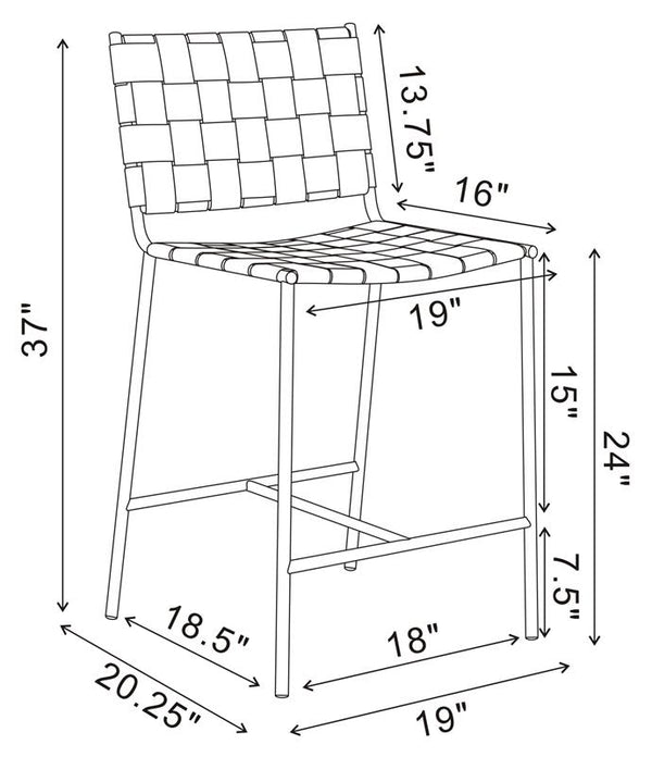 Adelaide Upholstered Counter Height Stool with Open Back Brown and Chrome - 183583
