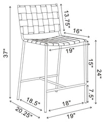 Adelaide Upholstered Counter Height Stool with Open Back Brown and Chrome - 183583