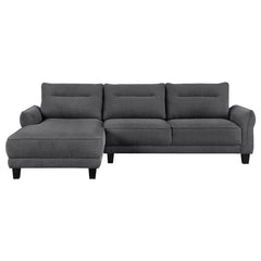 Caspian Upholstered Curved Arm Chaise Sectional Sofa Grey - 509540