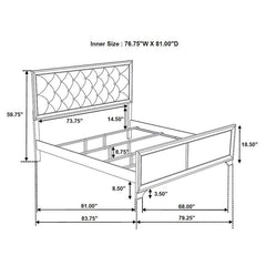 Salford 4-piece Eastern King Bedroom Set Metallic Sterling - 222721KE-S4