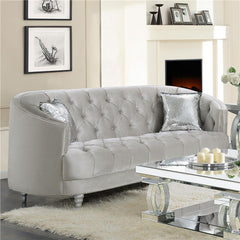 Avonlea Upholstered Sloped Arm Sofa Grey Velvet - 508461