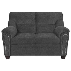 Clementine 2-piece Upholstered Padded Arm Sofa Set Grey - 506574-S2