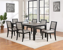 Elodie Rectangular Dining Table with Extension Grey and Black - 121221
