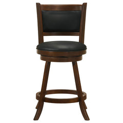 Broxton Upholstered Swivel Counter Height Stools Chestnut and Black (Set of 2) - 101919