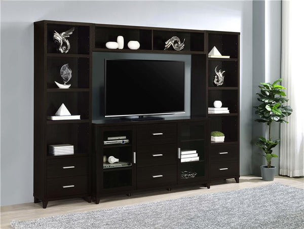 Lewes 4-shelf Engineered Wood Media Tower Cappuccino - 700882