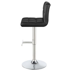 Lenny Adjustable Bar Stools Chrome and Black (Set of 2) - 102554