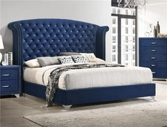 Melody Upholstered Queen Wingback Bed Pacific Blue - 223371Q