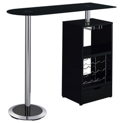 Koufax 1-drawer Bar Table Glossy Black - 120451