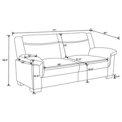 Arabella 3-piece Upholstered Padded Arm Sofa Set Grey - 506591-S3