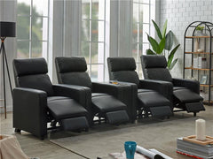 Toohey Upholstered Tufted Recliner Living Room Set Black - 600181-S4B
