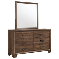 Brandon 6-drawer Dresser with Mirror Medium Warm Brown - 205323M