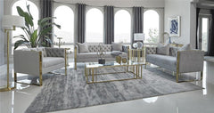 Eastbrook 3-piece Velvet Upholstered Tufted Sofa Set Grey - 509111-S3