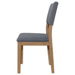 Sharon Open Back Padded Upholstered Dining Side Chair Blue and Brown (Set of 2) - 104172