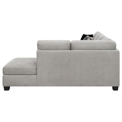 Whitson Upholstered Track Arm Sectional Chaise Sofa Stone - 509766