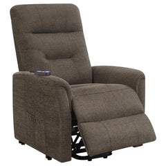 Henrietta Upholstered Power Lift Massage Chair Brown - 609404P