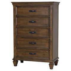 Franco 5-drawer Bedroom Chest Burnished Oak - 200975