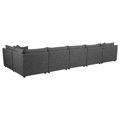 Sasha 6-Piece Upholstered Modular Sectional Barely Black - 551681-SET