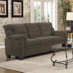 Clementine Upholstered Padded Arm Sofa Brown - 506571
