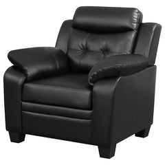 Finley Upholstered Padded Arm Tufted Accent Chair Black - 506553