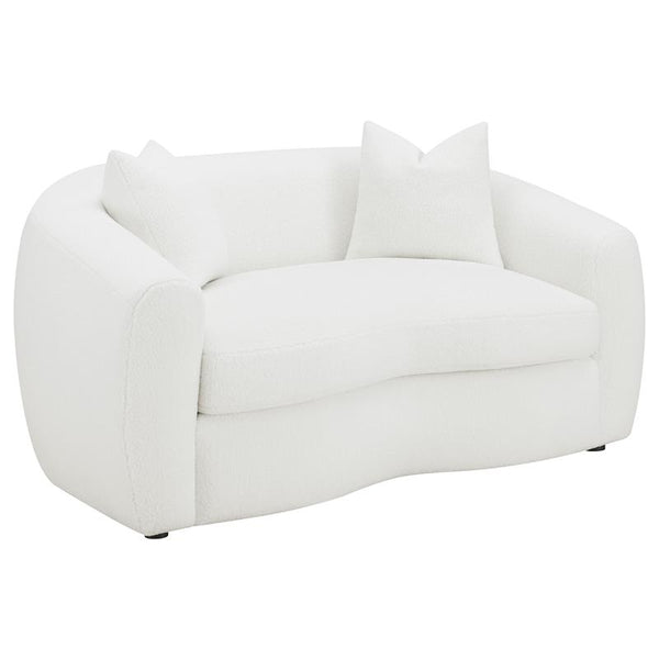 Isabella Faux Sheepskin Upholstered Loveseat Natural - 509872
