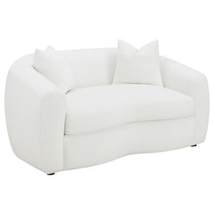 Isabella Faux Sheepskin Upholstered Loveseat Natural - 509872