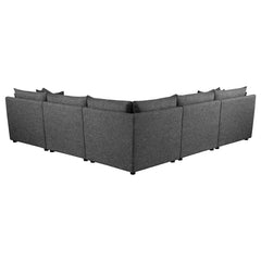 Sasha 5-piece Upholstered Modular Sectional Barely Black - 551681-SETA