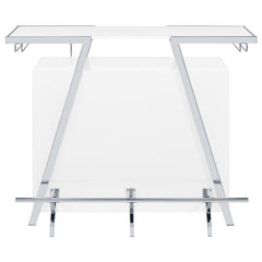 Araceli Home Bar Wine Cabinet White High Gloss and Chrome - 182355