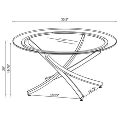 Brooke Round Glass Top Coffee Table Metal Base Chrome - 702588