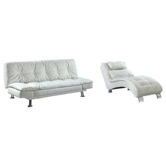 Dilleston Faux Leather Upholstered Tufted Chaise White - 550078