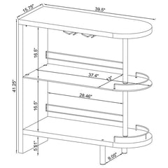 Adolfo 3-tier Bar Table Glossy White and Clear - 101064
