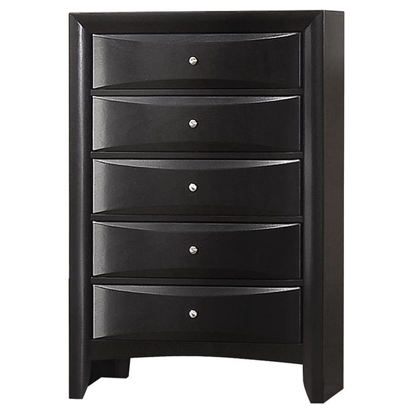 Briana Rectangular 5-drawer Chest Black - 200705