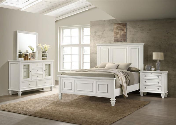 Sandy Beach 4-piece Eastern King Bedroom Set Cream White - 201301KE-S4