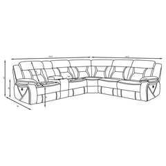 Higgins Upholstered Power Reclining Sectional Sofa Grey - 600370