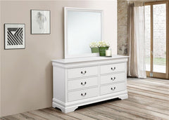 Louis Philippe 6-drawer Dresser with Mirror White - 204693M