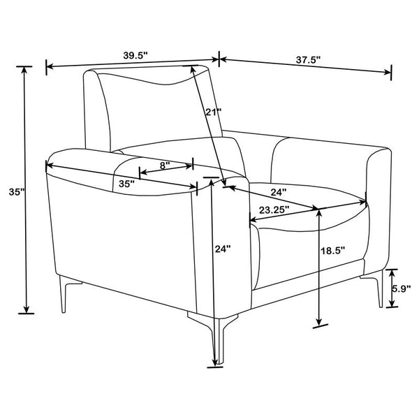Glenmark 3-piece Upholstered Track Arm Sofa Set Taupe - 509731-S3