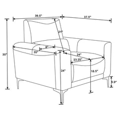 Glenmark 3-piece Upholstered Track Arm Sofa Set Taupe - 509731-S3