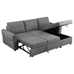 Samantha Upholstered Storage Sleeper Sectional Sofa Grey - 511088